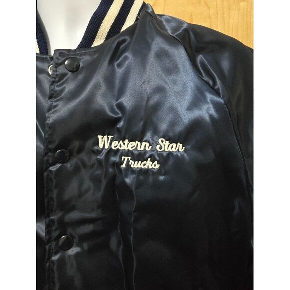 Vintage Aristo Jac Nylon Jacket Navy Blue Western Star Trucks Martins Truck Part - Picture 2 of 6